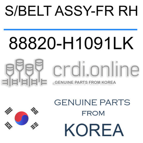 S/BELT ASSY-FR RH [ORIGINAL] 88820-H1091LK 88820H1091LK 88820 H1091LK