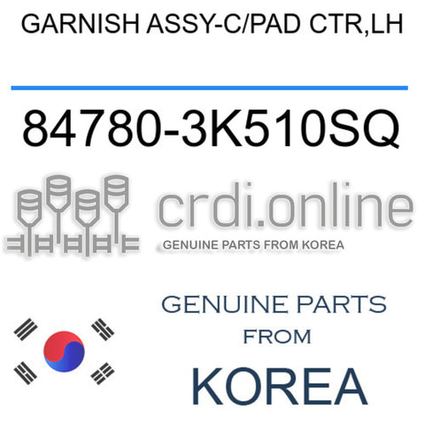 GARNISH ASSY-C/PAD CTR,LH [ORIGINAL] 84780-3K510SQ 847803K510SQ 84780 3K510SQ