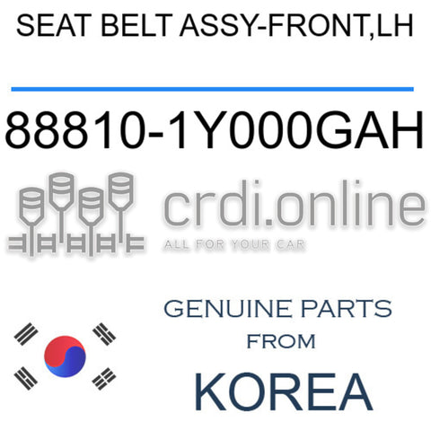 SEAT BELT ASSY-FRONT,LH [ORIGINAL] 88810-1Y000GAH 888101Y000GAH 88810 1Y000GAH