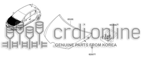 HOOD ASSY 65100-9833R 651009833R 65100 9833R