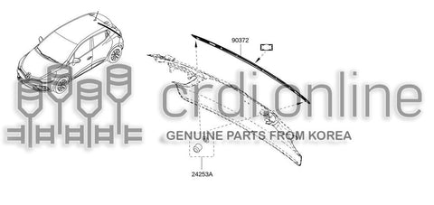 MOULDING-BACK DOOR WINDOWLOWER 90372-1954R 903721954R 90372 1954R