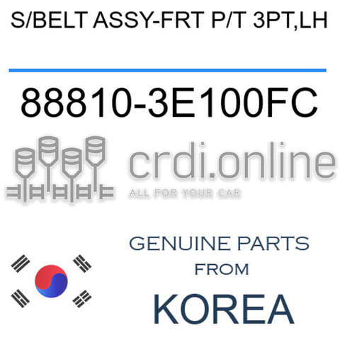S/BELT ASSY-FRT P/T 3PT,LH [ORIGINAL] 88810-3E100FC 888103E100FC 88810 3E100FC