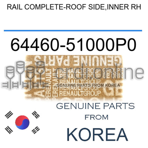 RAIL COMPLETE-ROOF SIDE,INNER RH [ORIGINAL] 64460-51000P0 6446051000P0 64460 51000P0