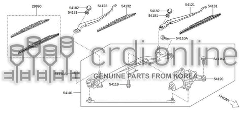 ARM ASSY-WINDSHIELD WIPERASSISTANT 54122-31701 5412231701 54122 31701