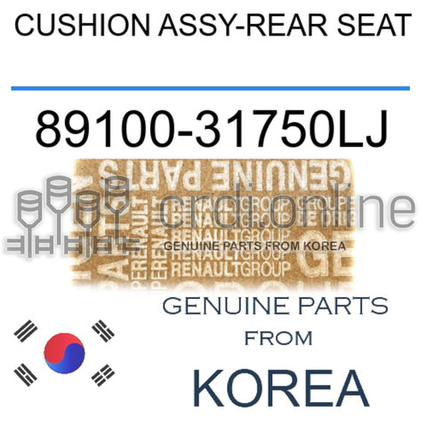 CUSHION ASSY-REAR SEAT [ORIGINAL] 89100-31750LJ 8910031750LJ 89100 31750LJ