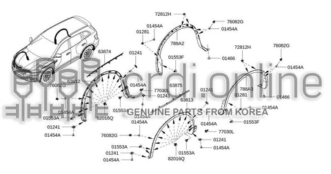 MOULDING-FRONT FENDERLH 63875-5596R 638755596R 63875 5596R