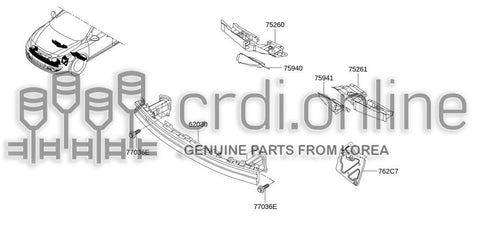 REINFORCEMENT ASSY-FRONT BUMPER 75210-3590R 752103590R 75210 3590R