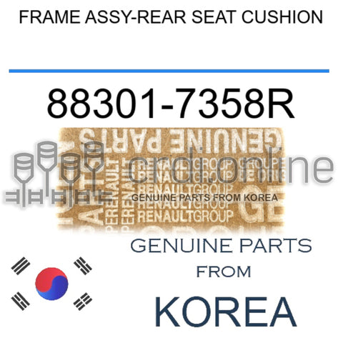 FRAME ASSY-REAR SEAT CUSHION [ORIGINAL] 88301-7358R 883017358R 88301 7358R