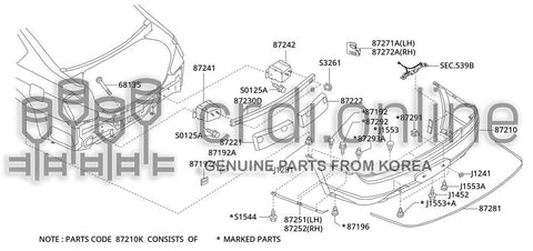 ENERGY ABSORBER-REAR BUMPERRH 87222-52101 8722252101 87222 52101