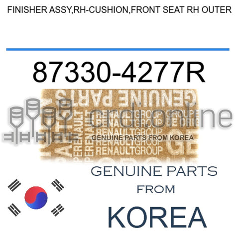 FINISHER ASSY,RH-CUSHION,FRONT SEAT RH OUTER [ORIGINAL] 87330-4277R 873304277R 87330 4277R