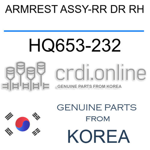 ARMREST ASSY-RR DR RH HQ653-232 HQ653232 HQ653 232
