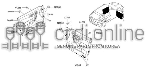 FINISHER ASSY-FRONT DOORRH 80900-4304R 809004304R 80900 4304R
