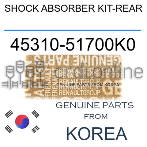 SHOCK ABSORBER KIT-REAR [ORIGINAL] 45310-51700K0 4531051700K0 45310 51700K0