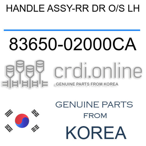 HANDLE ASSY-RR DR O/S LH 83650-02000CA 8365002000CA 83650 02000CA