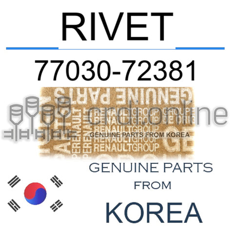 RIVET [ORIGINAL] 77030-72381 7703072381 77030 72381