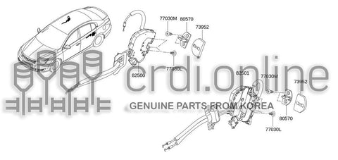 LOCK & REMOTE CONTROL ASSY-REAR DOORLH 82503-0009R 825030009R 82503 0009R