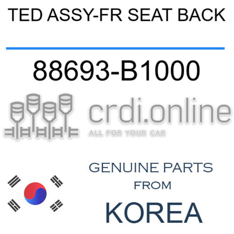 TED ASSY-FR SEAT BACK 88693-B1000 88693B1000 88693 B1000