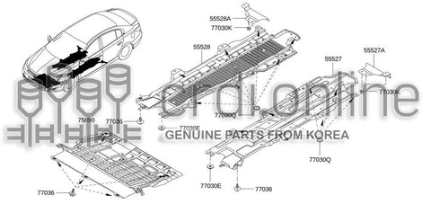 UNDER FLOOR-SIDELH 55527-0005R 555270005R 55527 0005R