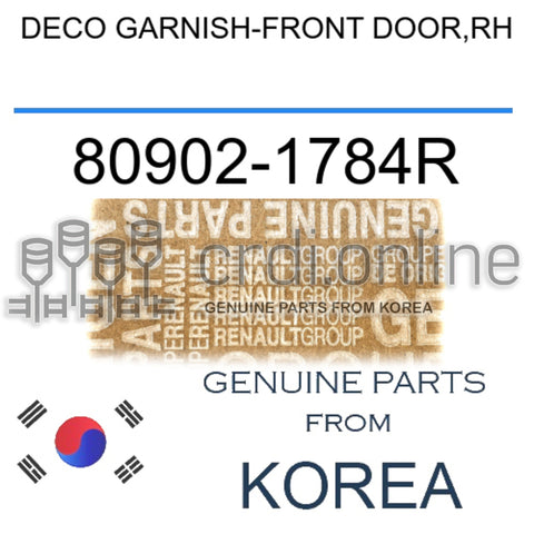DECO GARNISH-FRONT DOOR,RH [ORIGINAL] 80902-1784R 809021784R 80902 1784R