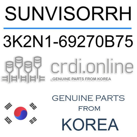 SUNVISORRH [ORIGINAL] 3K2N1-69270B75 3K2N169270B75 3K2N1 69270B75