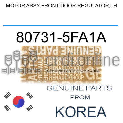 MOTOR ASSY-FRONT DOOR REGULATOR,LH [ORIGINAL] 80731-5FA1A 807315FA1A 80731 5FA1A