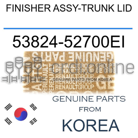 FINISHER ASSY-TRUNK LID [ORIGINAL] 53824-52700EI 5382452700EI 53824 52700EI