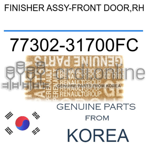 FINISHER ASSY-FRONT DOOR,RH [ORIGINAL] 77302-31700FC 7730231700FC 77302 31700FC