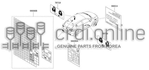 LABEL-TIRE PRESSURE [ORIGINAL] 99090-6662R 990906662R 99090 6662R