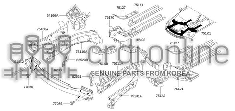 MEMBER PRE ASSY-CLOSINGFRONT LH SIDE MEMBER 75131-3281R 751313281R 75131 3281R