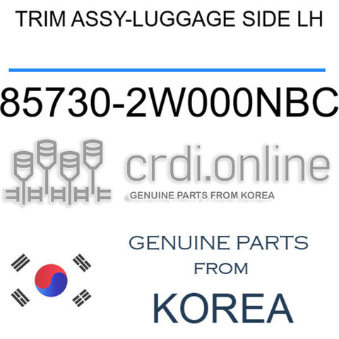 TRIM ASSY-LUGGAGE SIDE LH [ORIGINAL] 85730-2W000NBC 857302W000NBC 85730 2W000NBC