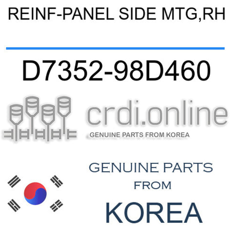 REINF-PANEL SIDE MTG,RH [ORIGINAL] D7352-98D460 D735298D460 D7352 98D460