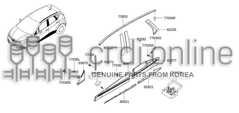 MOLDING-FR FIXED WINDOW LH 80871-2794R 808712794R 80871 2794R