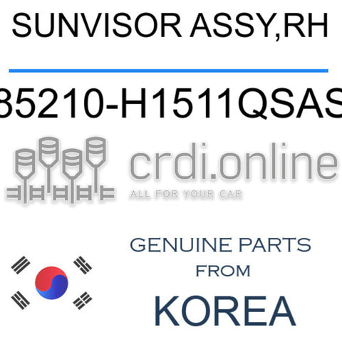 SUNVISOR ASSY,RH 85210-H1511QSAS 85210H1511QSAS 85210 H1511QSAS