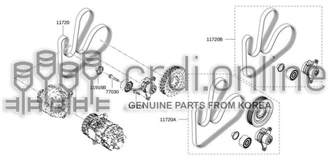 BELT & PULLEY KIT(W/O PULLEY) 82016-54999 8201654999 82016 54999