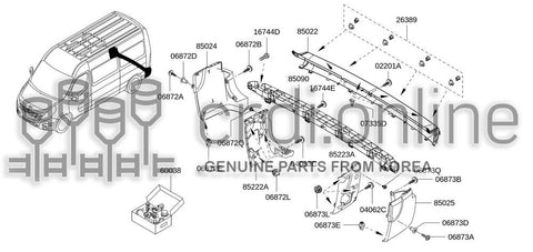 SPACER-BACKING REAR BMPR SIDE RH 85222-0001R 852220001R 85222 0001R