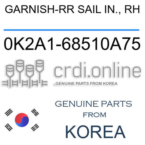 GARNISH-RR SAIL IN., RH [ORIGINAL] 0K2A1-68510A75 0K2A168510A75 0K2A1 68510A75