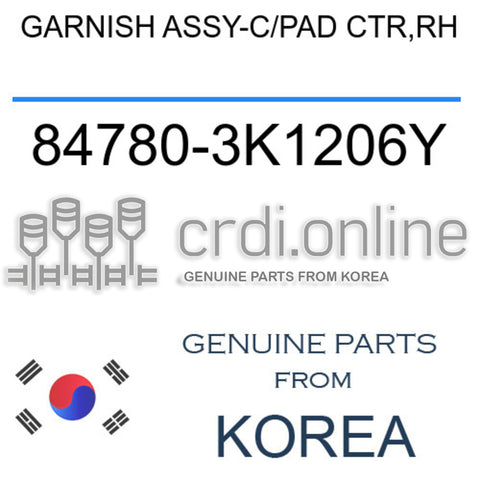 GARNISH ASSY-C/PAD CTR,RH 84780-3K1206Y 847803K1206Y 84780 3K1206Y