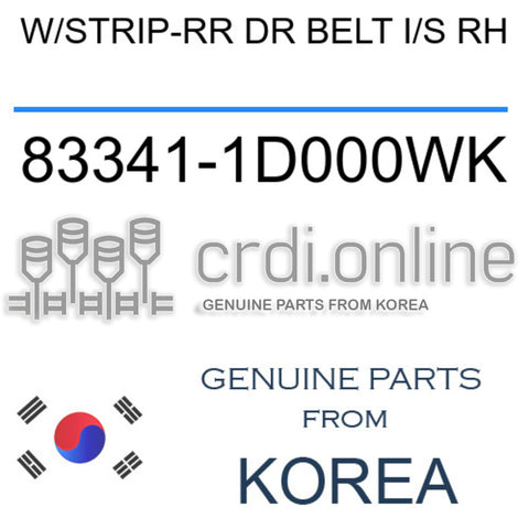 W/STRIP-RR DR BELT I/S RH 83341-1D000WK 833411D000WK 83341 1D000WK