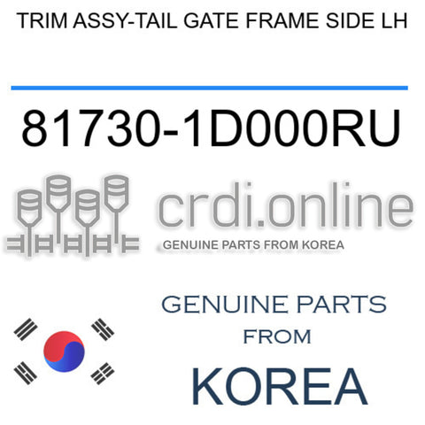 TRIM ASSY-TAIL GATE FRAME SIDE LH 81730-1D000RU 817301D000RU 81730 1D000RU
