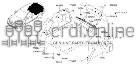 GARNISH ASSY-TRUNK LID 90902-9899R 909029899R 90902 9899R