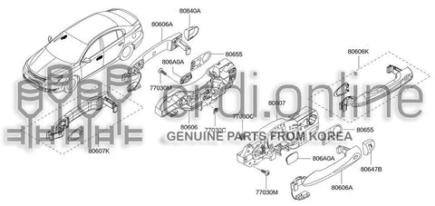 BRACKET ASSY-DOOR OUTSIDE HANDLERH 80606-7744R 806067744R 80606 7744R