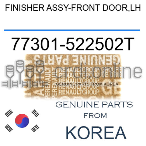 FINISHER ASSY-FRONT DOOR,LH [ORIGINAL] 77301-522502T 77301522502T 77301 522502T