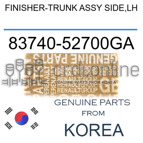 FINISHER-TRUNK ASSY SIDE,LH [ORIGINAL] 83740-52700GA 8374052700GA 83740 52700GA