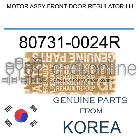 MOTOR ASSY-FRONT DOOR REGULATOR,LH [ORIGINAL] 80731-0024R 807310024R 80731 0024R