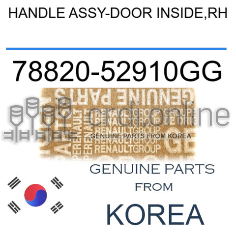 HANDLE ASSY-DOOR INSIDE,RH [ORIGINAL] 78820-52910GG 7882052910GG 78820 52910GG