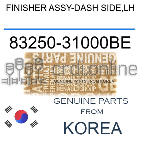 FINISHER ASSY-DASH SIDE,LH [ORIGINAL] 83250-31000BE 8325031000BE 83250 31000BE