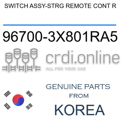 SWITCH ASSY-STRG REMOTE CONT R 96700-3X801RA5 967003X801RA5 96700 3X801RA5