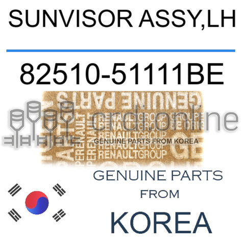 SUNVISOR ASSY,LH [ORIGINAL] 82510-51111BE 8251051111BE 82510 51111BE