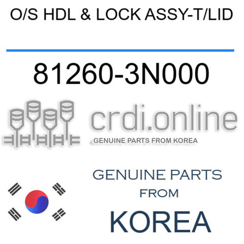 O/S HDL & LOCK ASSY-T/LID [ORIGINAL] 81260-3N000 812603N000 81260 3N000
