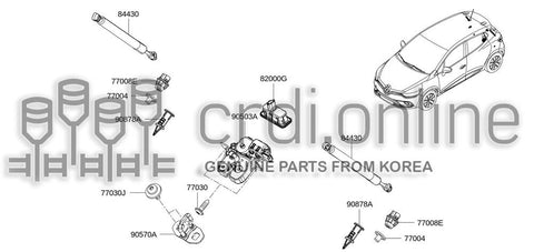 STOPER-TRUNK DOOR [ORIGINAL] 90878-8466R 908788466R 90878 8466R